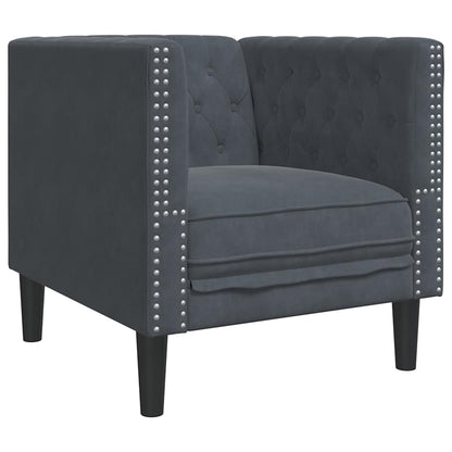 Chesterfield Sofa Chair Dark grey 71 x 74.5 x 70.5 cm Velvet