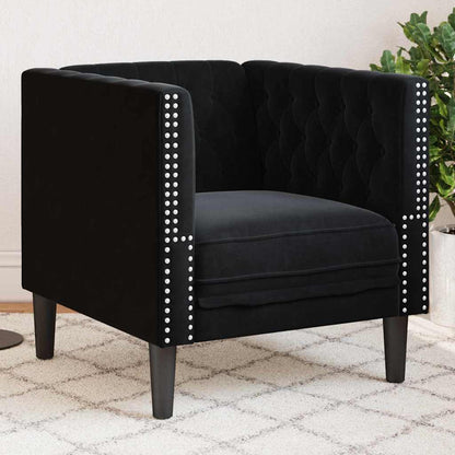 Chesterfield Sofa Chair Other Black 71 x 74.5 x 70.5 cm Velvet