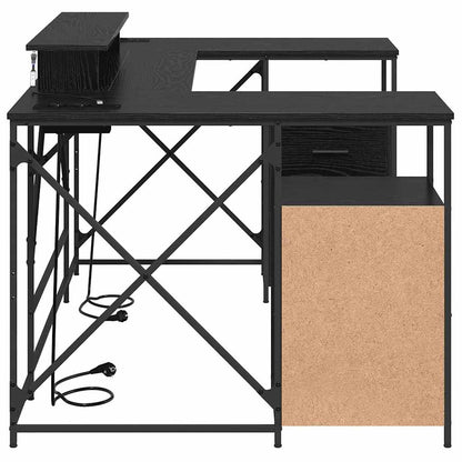 Desk with Drawer Black oak 182 x 101 x 87.5 cm Engineered wood