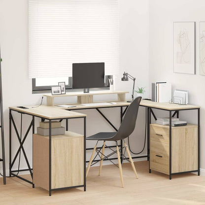 Desk with Drawer Sonoma oak 182 x 101 x 87.5 cm Engineered wood