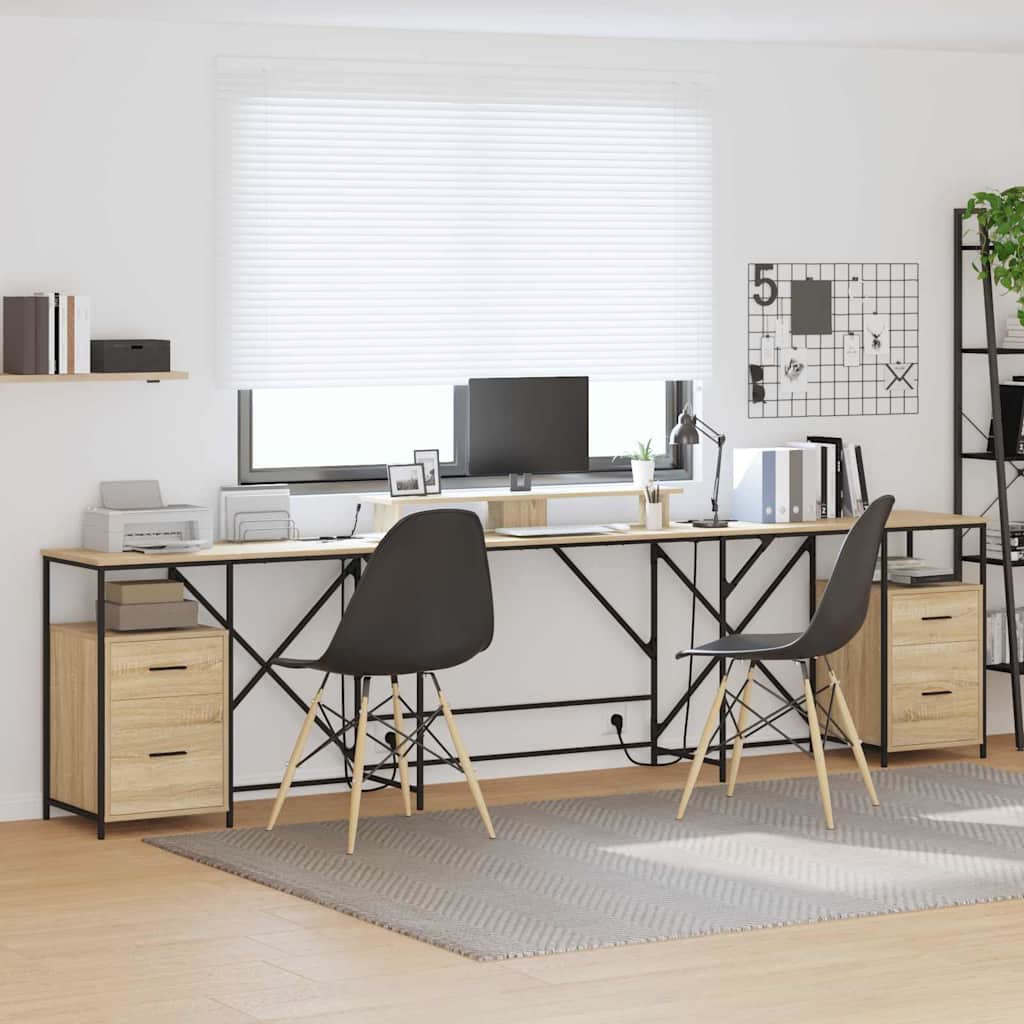 Desk with Drawer Sonoma oak 182 x 101 x 87.5 cm Engineered wood
