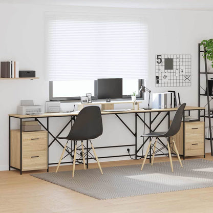 Desk with Drawer Sonoma oak 182 x 101 x 87.5 cm Engineered wood