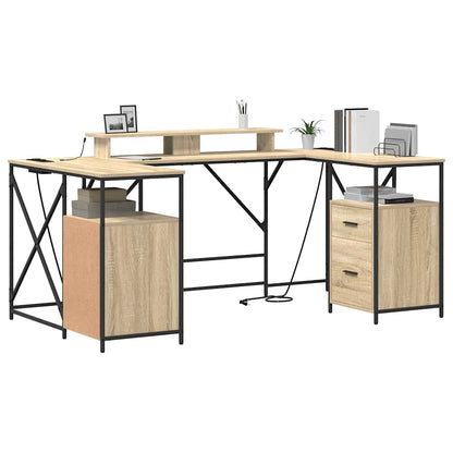 Desk with Drawer Sonoma oak 182 x 101 x 87.5 cm Engineered wood