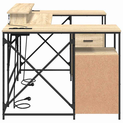 Desk with Drawer Sonoma oak 182 x 101 x 87.5 cm Engineered wood