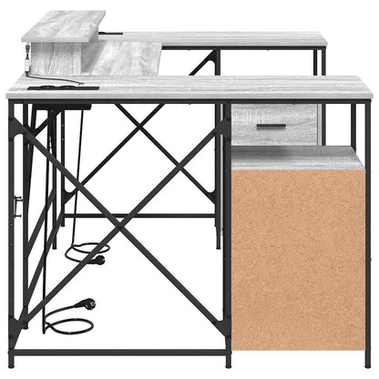 Desk Grey sonoma 182 x 101 x 87.5 cm Engineered wood
