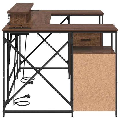 Desk with Drawer Brown oak 182 x 101 x 87.5 cm Engineered wood