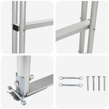 Dock Ladder 3-Steps Silver 45 x 11.5 x 134 cm Aluminum