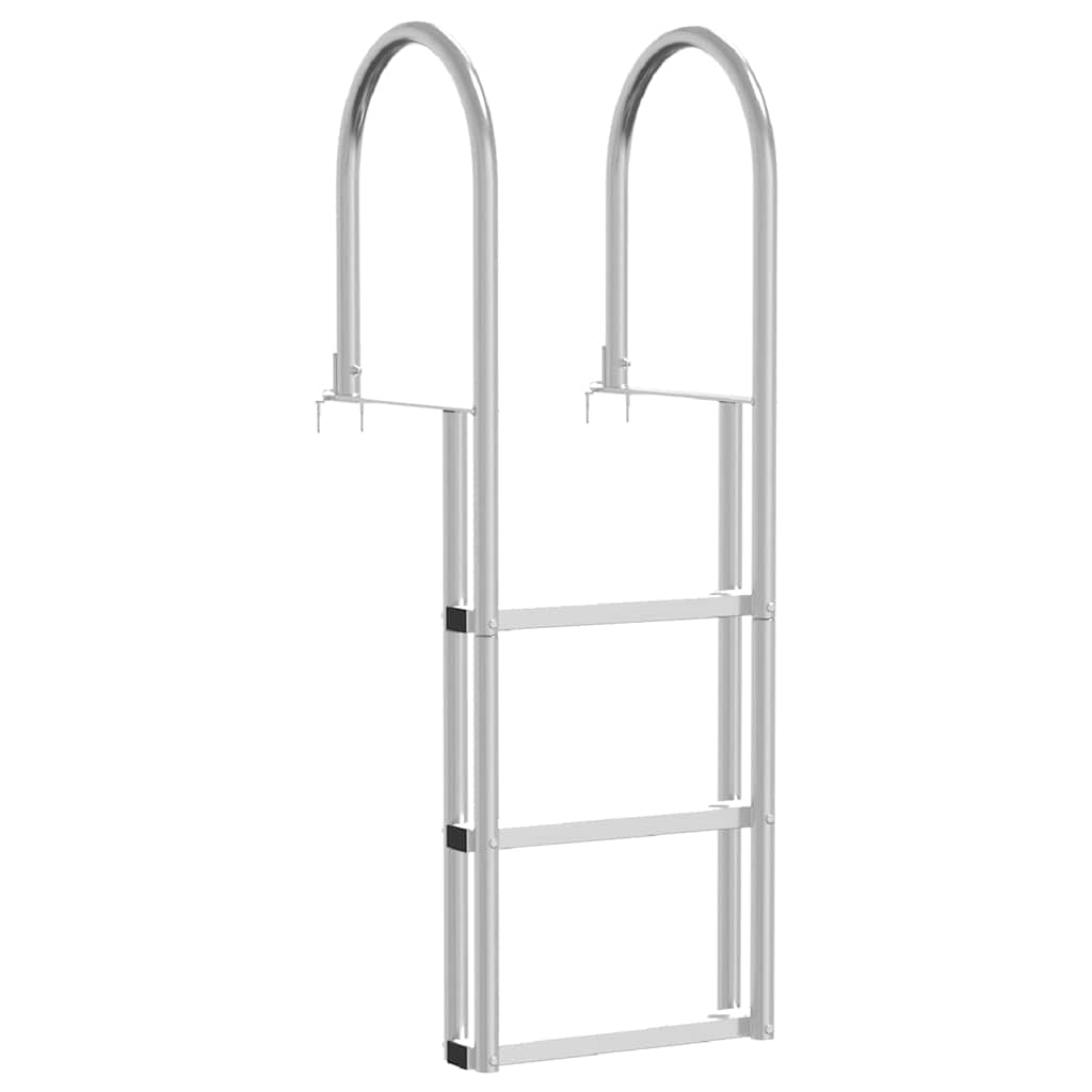 Dock Ladder 3-Steps Silver 45 x 11.5 x 134 cm Aluminum