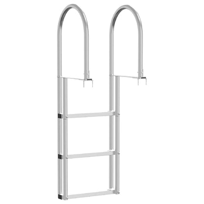 Dock Ladder 3-Steps Silver 45 x 11.5 x 134 cm Aluminum