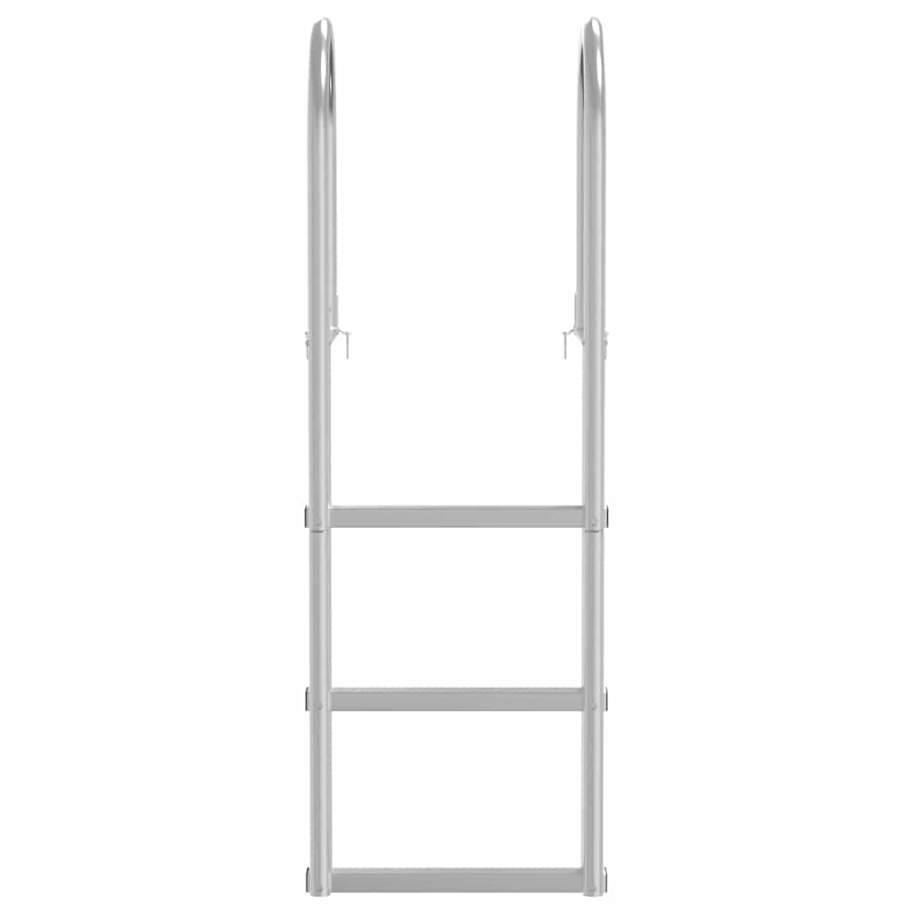 Dock Ladder 3-Steps Silver 45 x 11.5 x 134 cm Aluminum