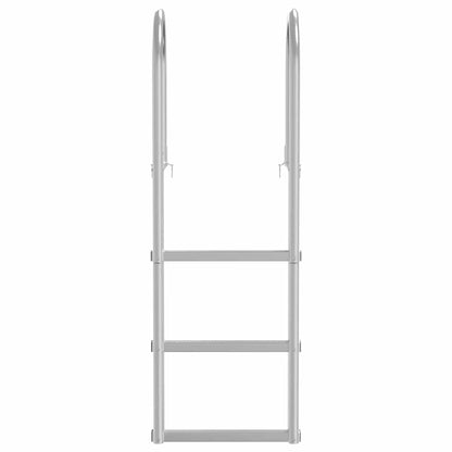 Dock Ladder 3-Steps Silver 45 x 11.5 x 134 cm Aluminum