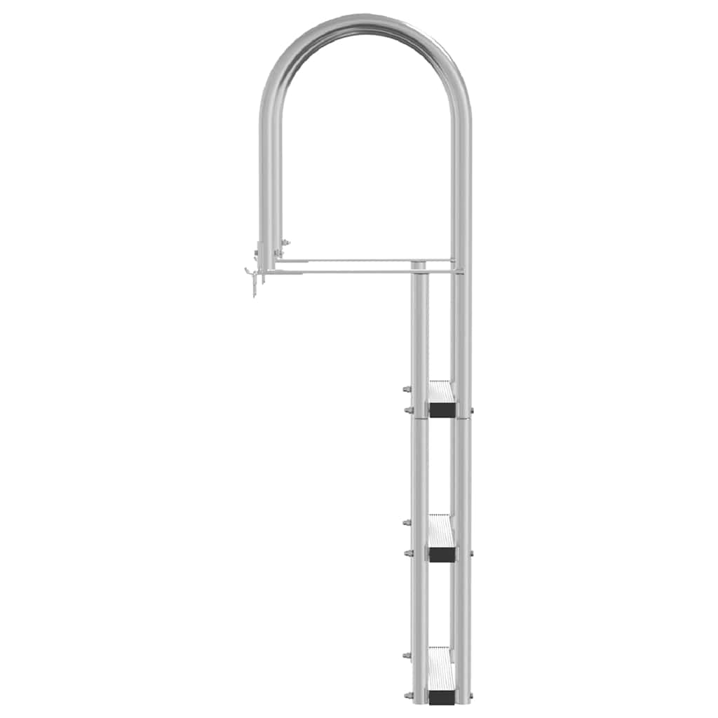 Dock Ladder 3-Steps Silver 45 x 11.5 x 134 cm Aluminum