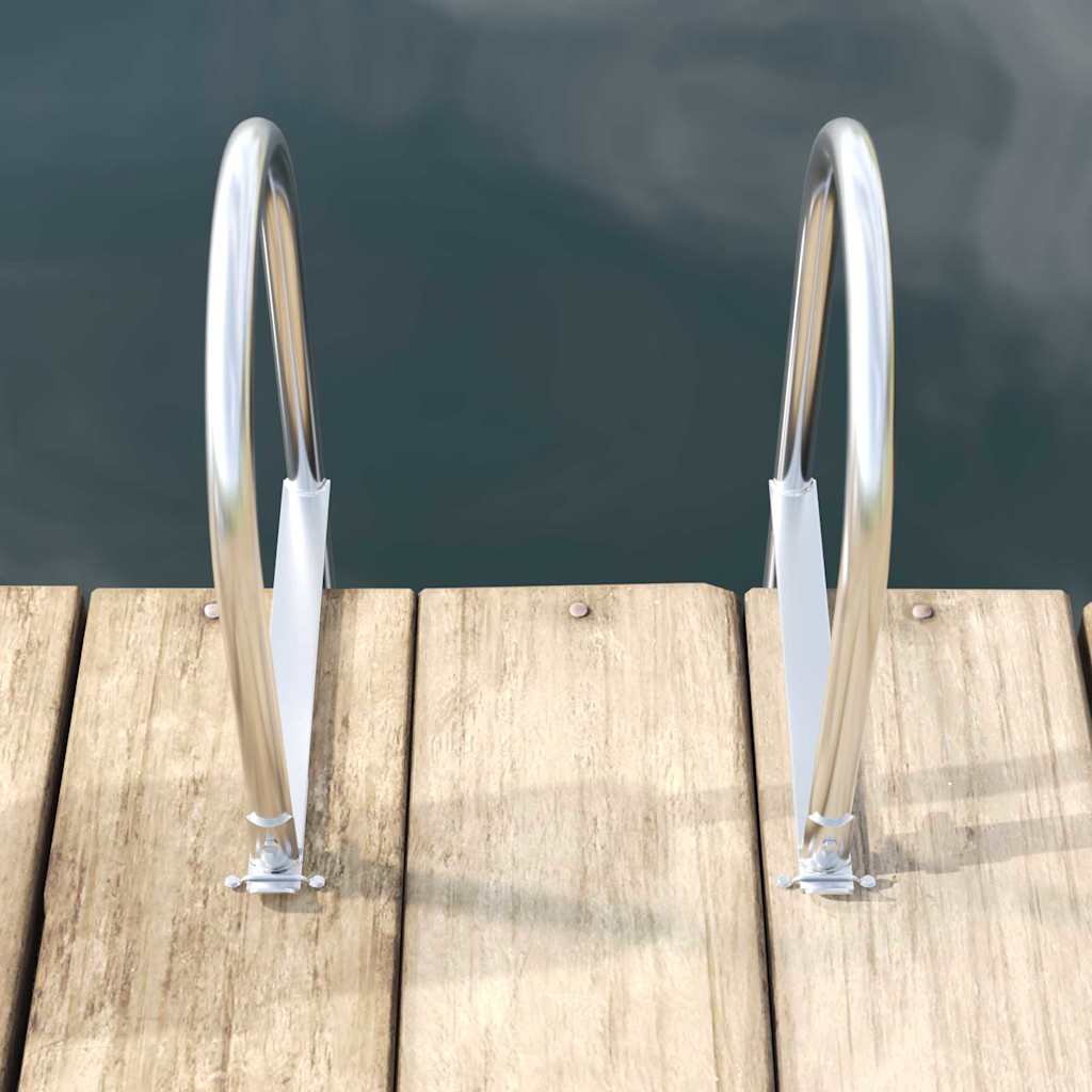 Dock Ladder 4-Steps Silver 45 x 11.5 x 162 cm Aluminum