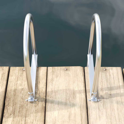 Dock Ladder 4-Steps Silver 45 x 11.5 x 162 cm Aluminum