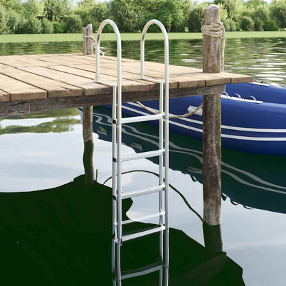 Dock Ladder 4-Steps Silver 45 x 11.5 x 162 cm Aluminum