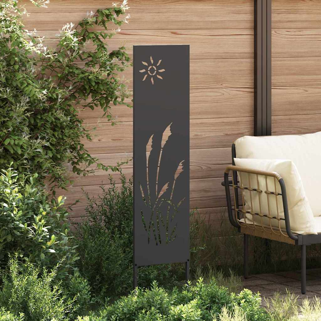 Garden Privacy Screen Black 32 x 140 cm Cold-rolled steel