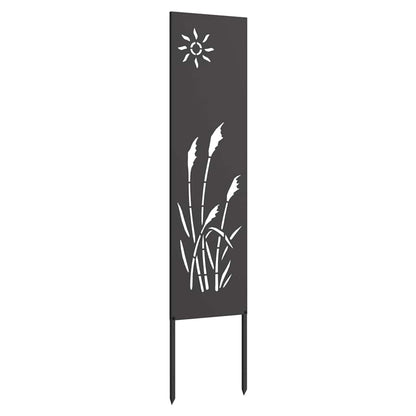 Garden Privacy Screen Black 32 x 140 cm Cold-rolled steel
