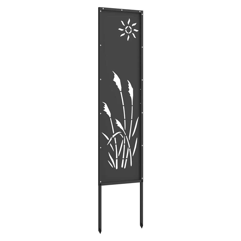 Garden Privacy Screen Black 32 x 140 cm Cold-rolled steel