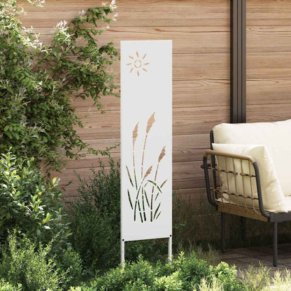 Garden Privacy Screen White 32 x 140 cm Cold-rolled steel