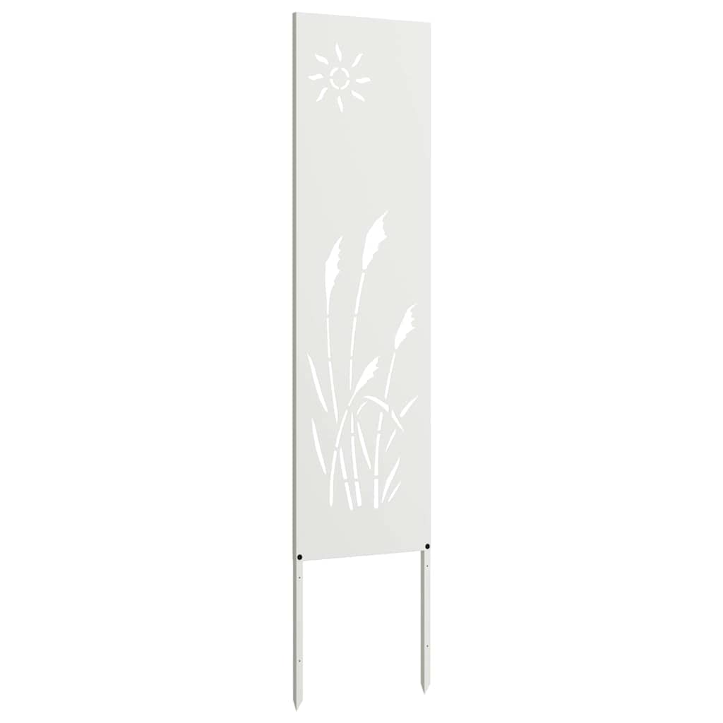 Garden Privacy Screen White 32 x 140 cm Cold-rolled steel