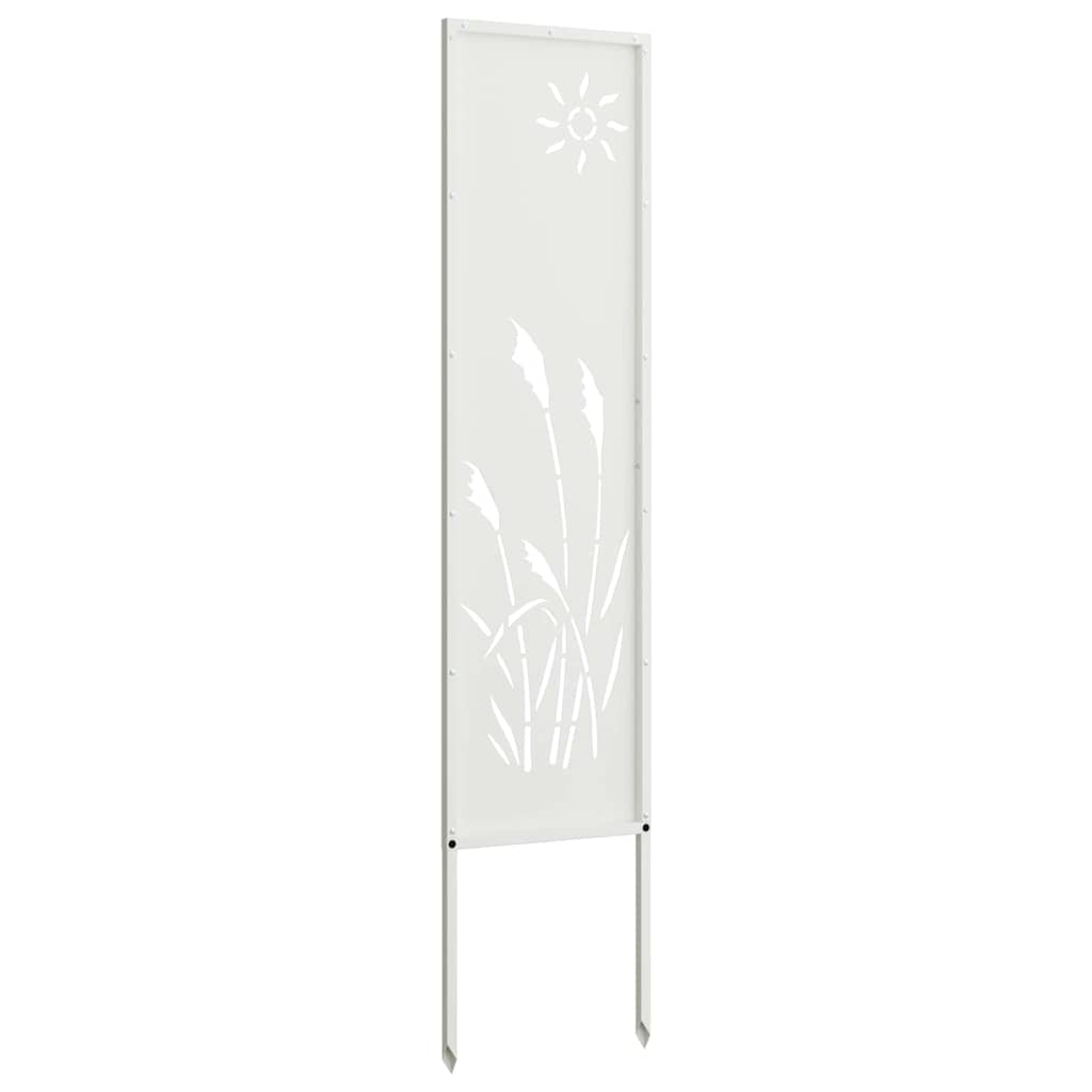 Garden Privacy Screen White 32 x 140 cm Cold-rolled steel