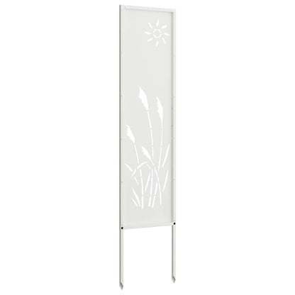 Garden Privacy Screen White 32 x 140 cm Cold-rolled steel