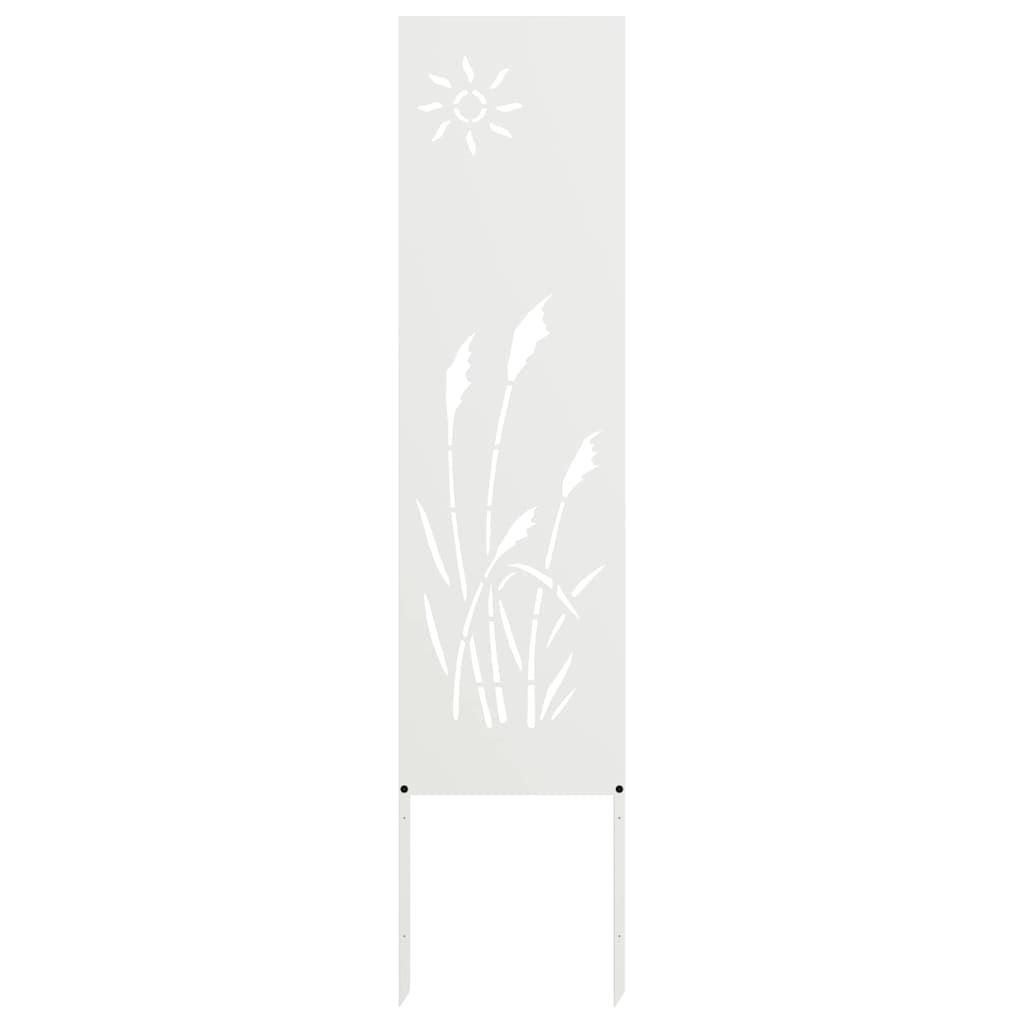 Garden Privacy Screen White 32 x 140 cm Cold-rolled steel
