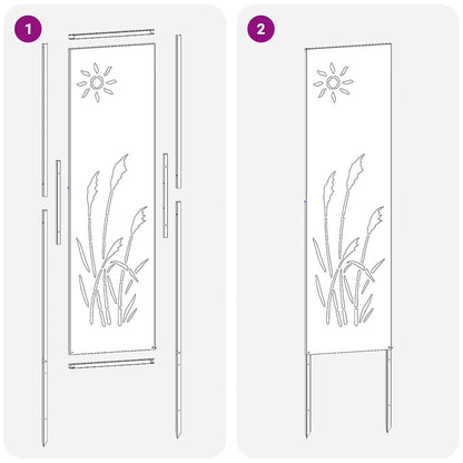 Garden Privacy Screen Olive green 32 x 140 cm Cold-rolled steel