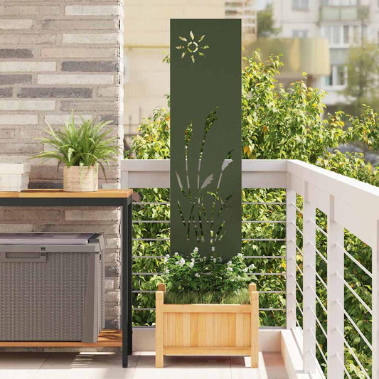 Garden Privacy Screen Olive green 32 x 140 cm Cold-rolled steel