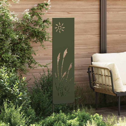 Garden Privacy Screen Olive green 32 x 140 cm Cold-rolled steel