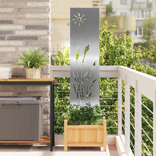 Garden Privacy Screen Silver 32 x 140 cm Stainless steel