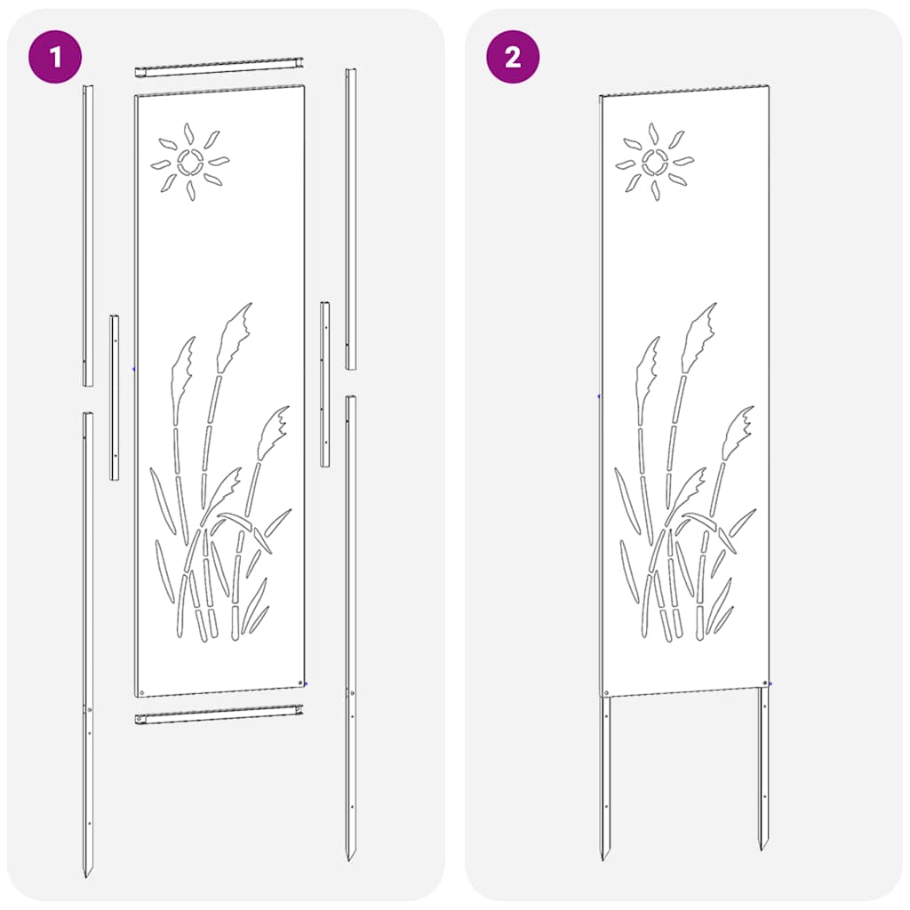 Garden Privacy Screen Silver 32 x 140 cm Galvanised steel