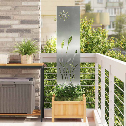 Garden Privacy Screen Silver 32 x 140 cm Galvanised steel