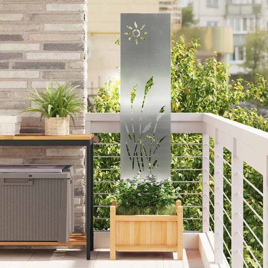 Garden Privacy Screen Silver 32 x 140 cm Galvanised steel
