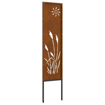 Garden Privacy Screen Rusty 32 x 140 cm Weathering steel