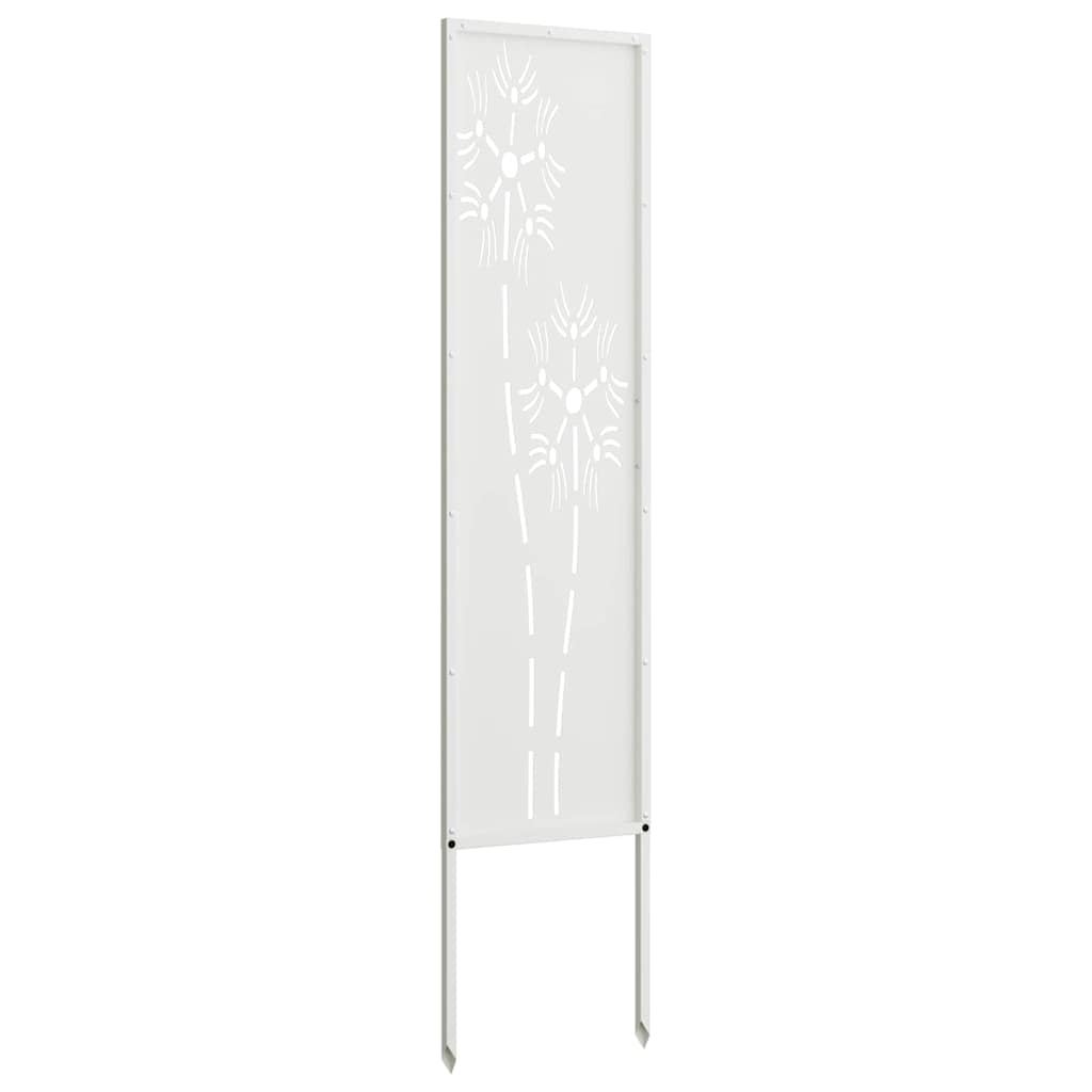 Garden Privacy Screen White 32 x 140 cm Cold-rolled steel
