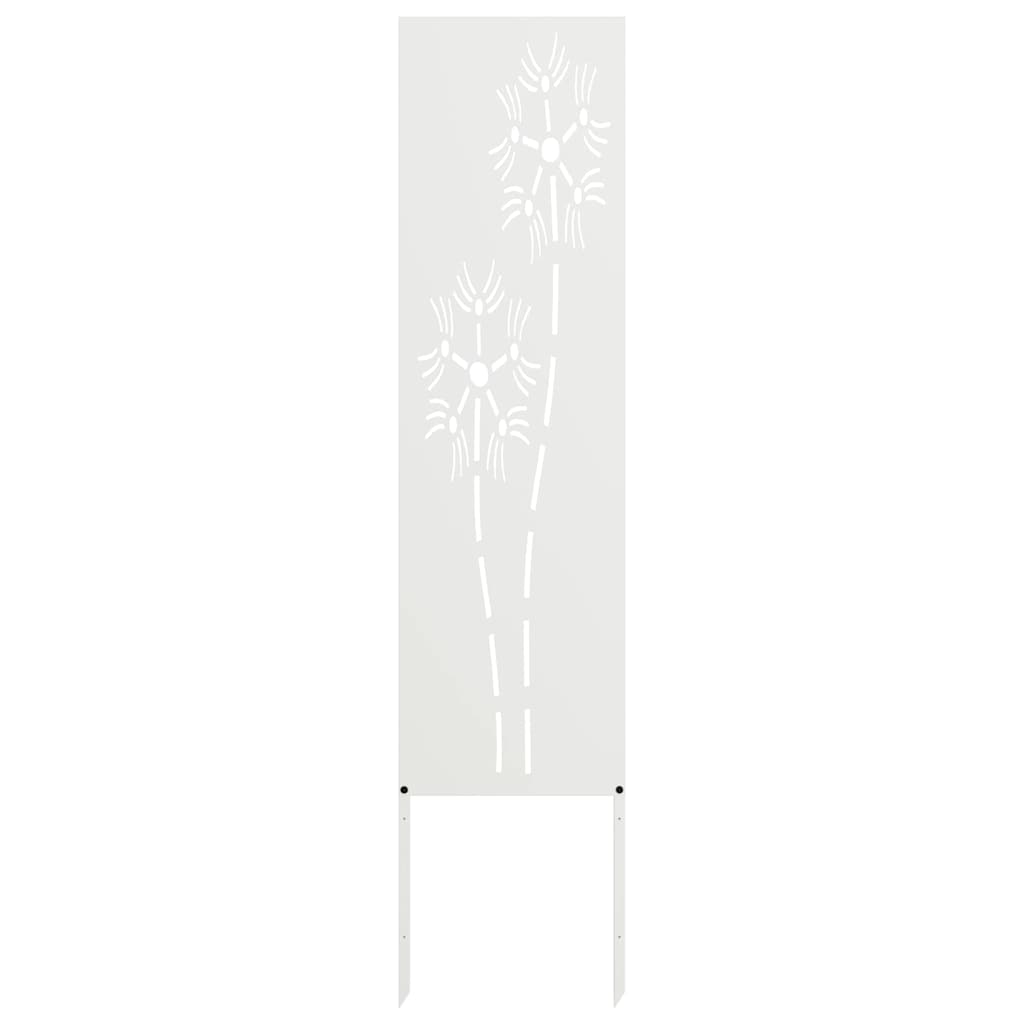 Garden Privacy Screen White 32 x 140 cm Cold-rolled steel