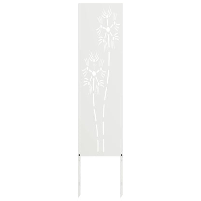 Garden Privacy Screen White 32 x 140 cm Cold-rolled steel