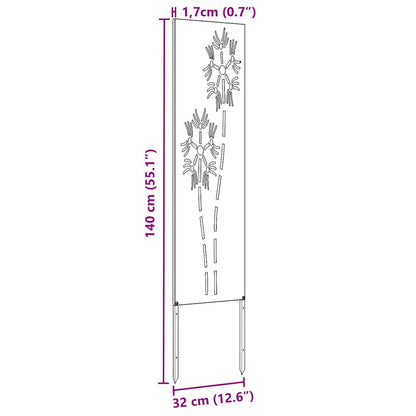 Garden Privacy Screen White 32 x 140 cm Cold-rolled steel