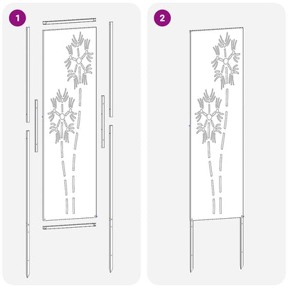 Garden Privacy Screen Silver 32 x 140 cm Galvanised steel