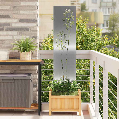 Garden Privacy Screen Silver 32 x 140 cm Galvanised steel