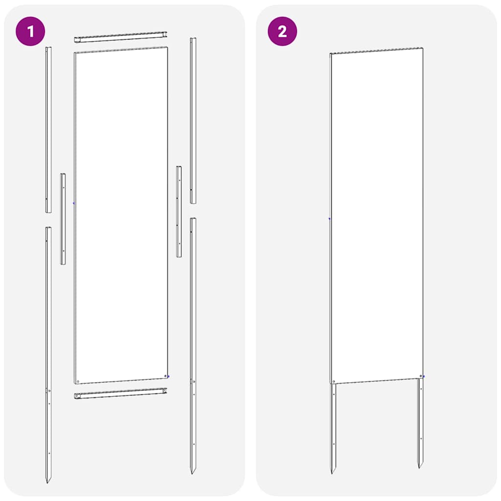 Garden Privacy Screen Anthracite 32 x 140 cm Cold-rolled steel