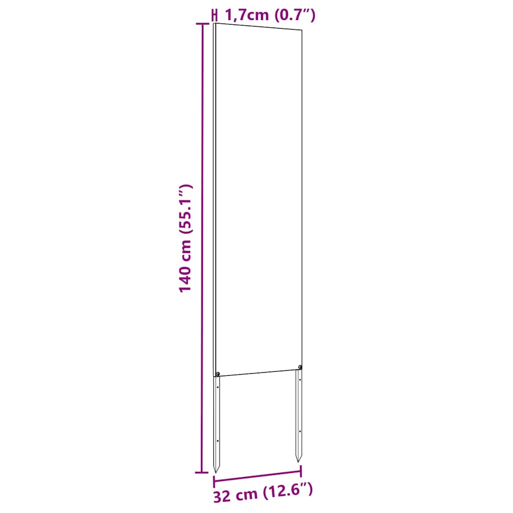 Garden Privacy Screen Anthracite 32 x 140 cm Cold-rolled steel
