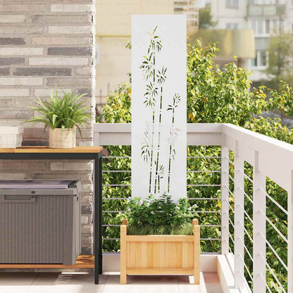Garden Privacy Screen White 32 x 140 cm Cold-rolled steel