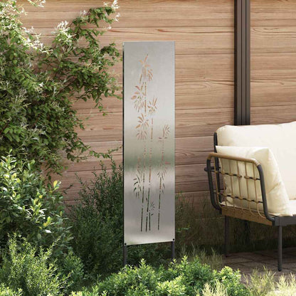 Garden Privacy Screen Floral Silver 32 x 140 cm Stainless steel