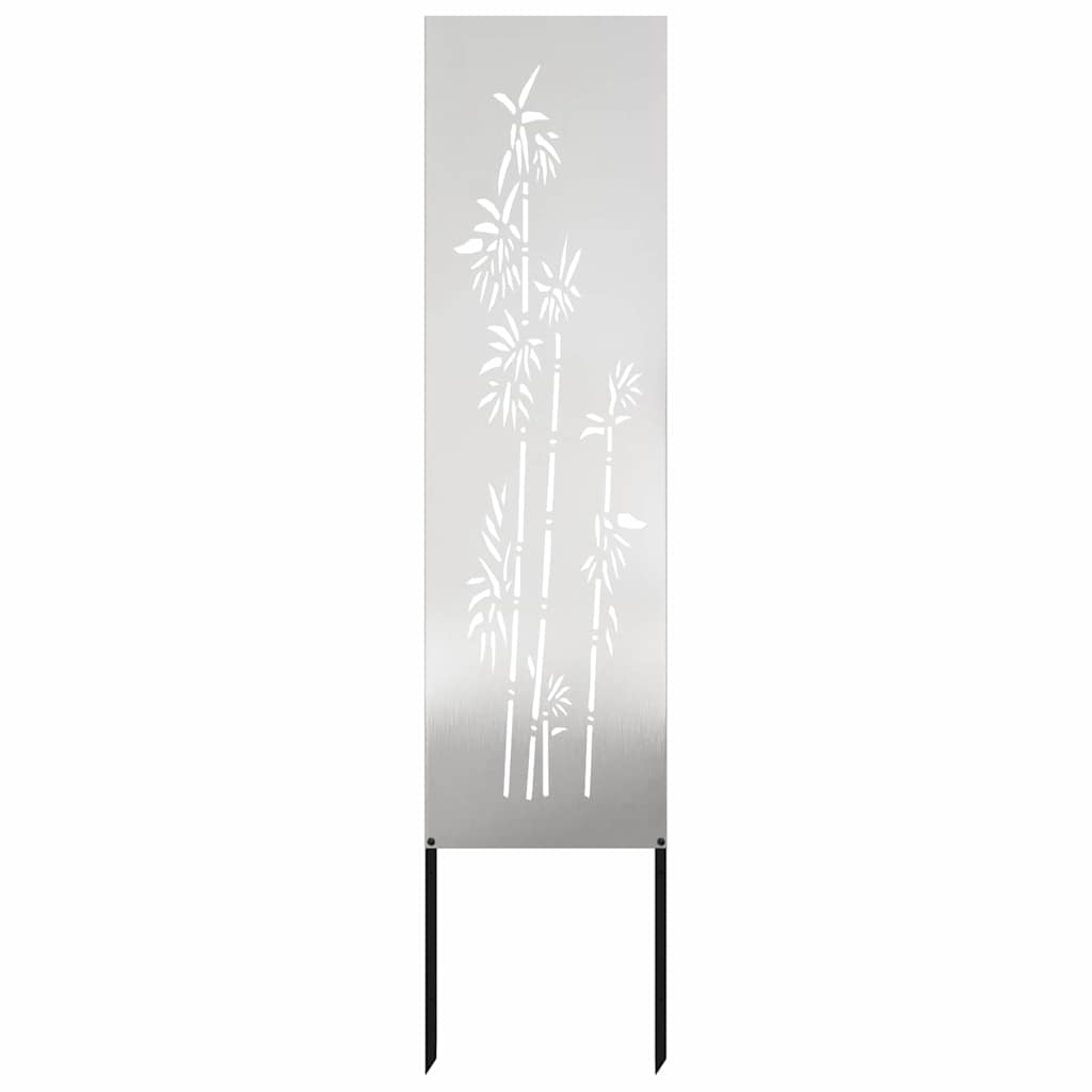 Garden Privacy Screen Floral Silver 32 x 140 cm Stainless steel