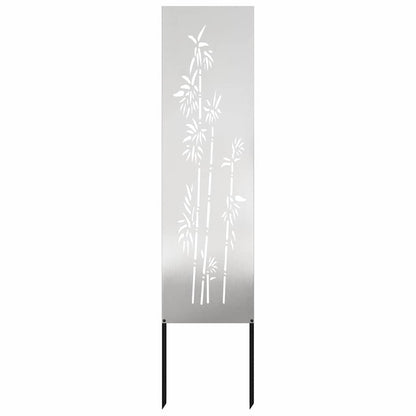 Garden Privacy Screen Floral Silver 32 x 140 cm Stainless steel