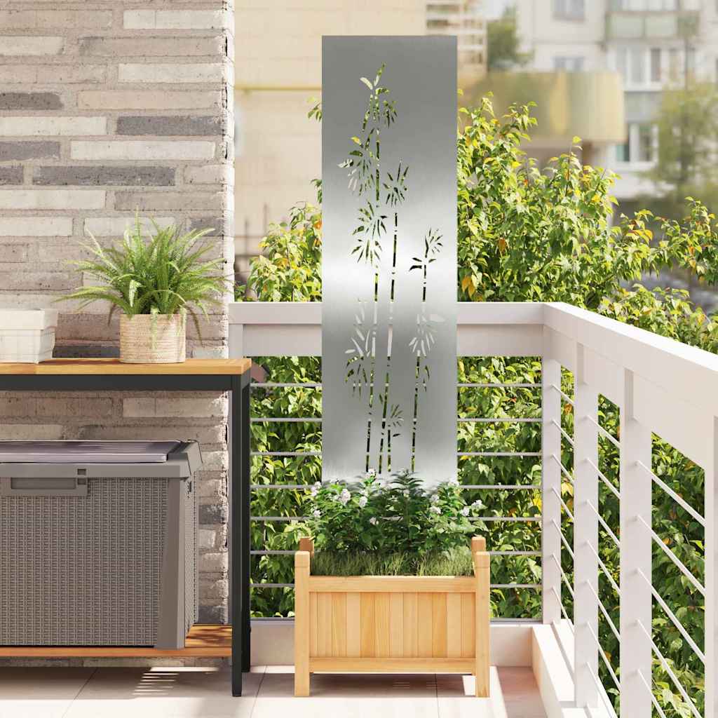 Garden Privacy Screen Silver 32 x 140 cm Galvanised steel