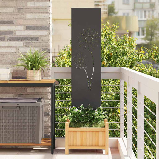 Garden Privacy Screen Black 32 x 140 cm Cold-rolled steel