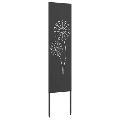 Garden Privacy Screen Black 32 x 140 cm Cold-rolled steel